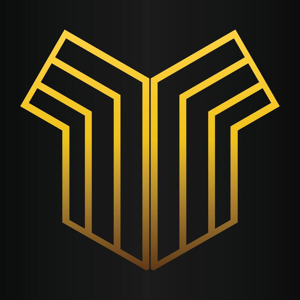 golden geometry design on black background vector