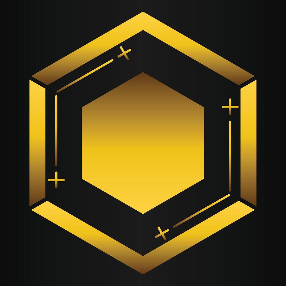 luxury golden hexagon design vector