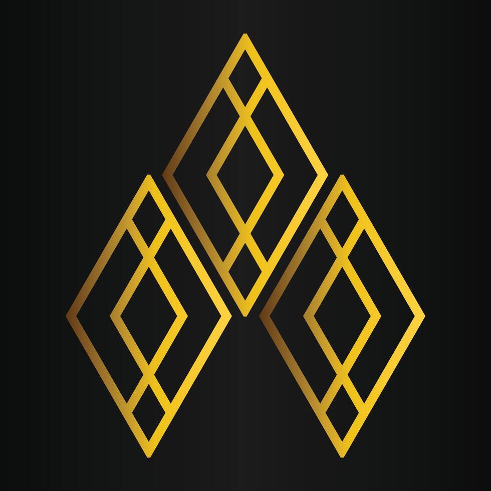 golden geometry design on black background vector