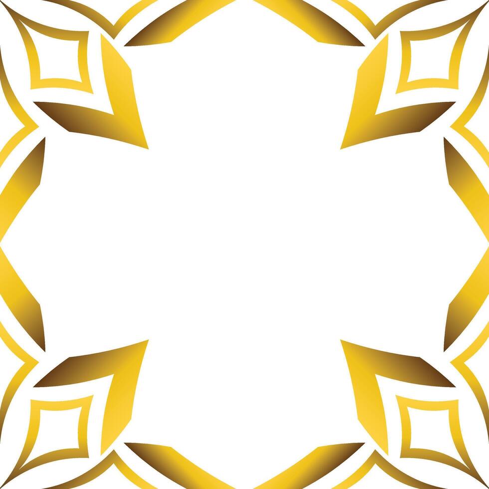 Luxury golden geometric frame design vector