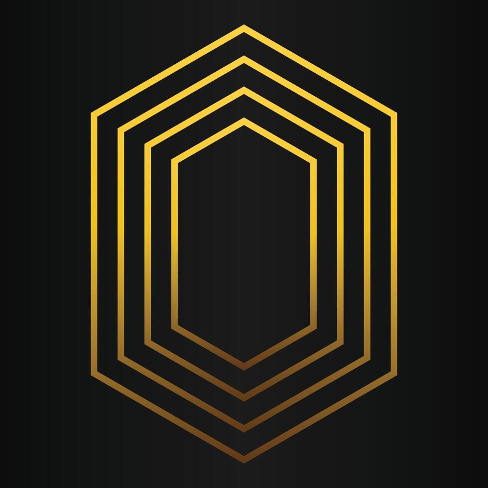 luxury golden hexagon design vector