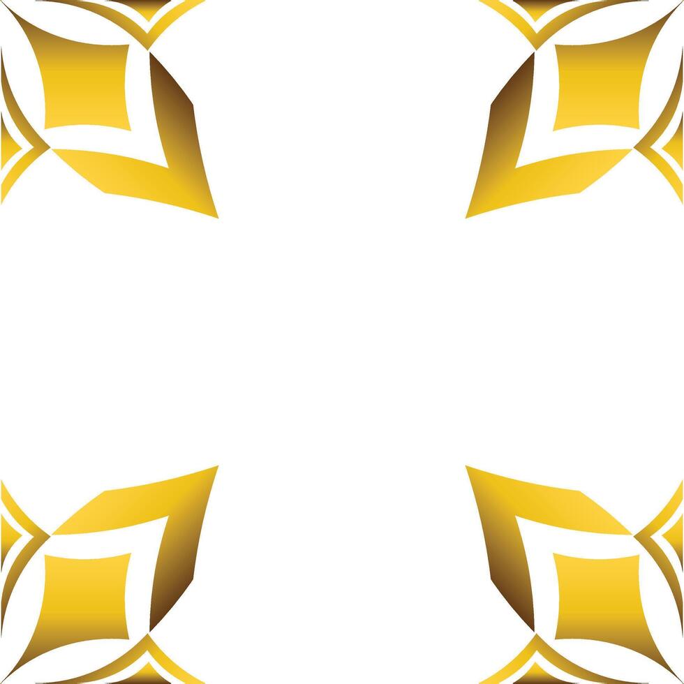 golden geometry frame design vector