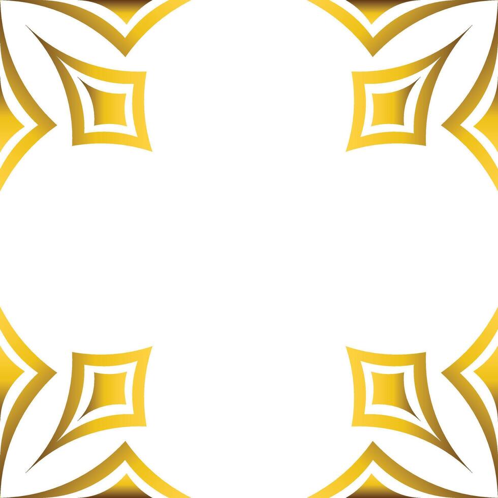 golden geometry frame design vector
