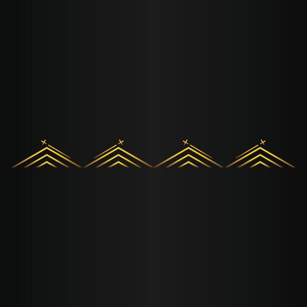 golden geometry design on black background vector