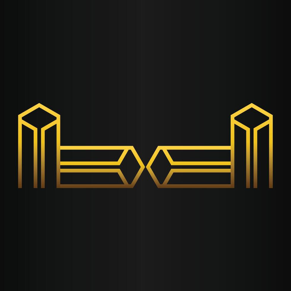 golden geometry design on black background vector