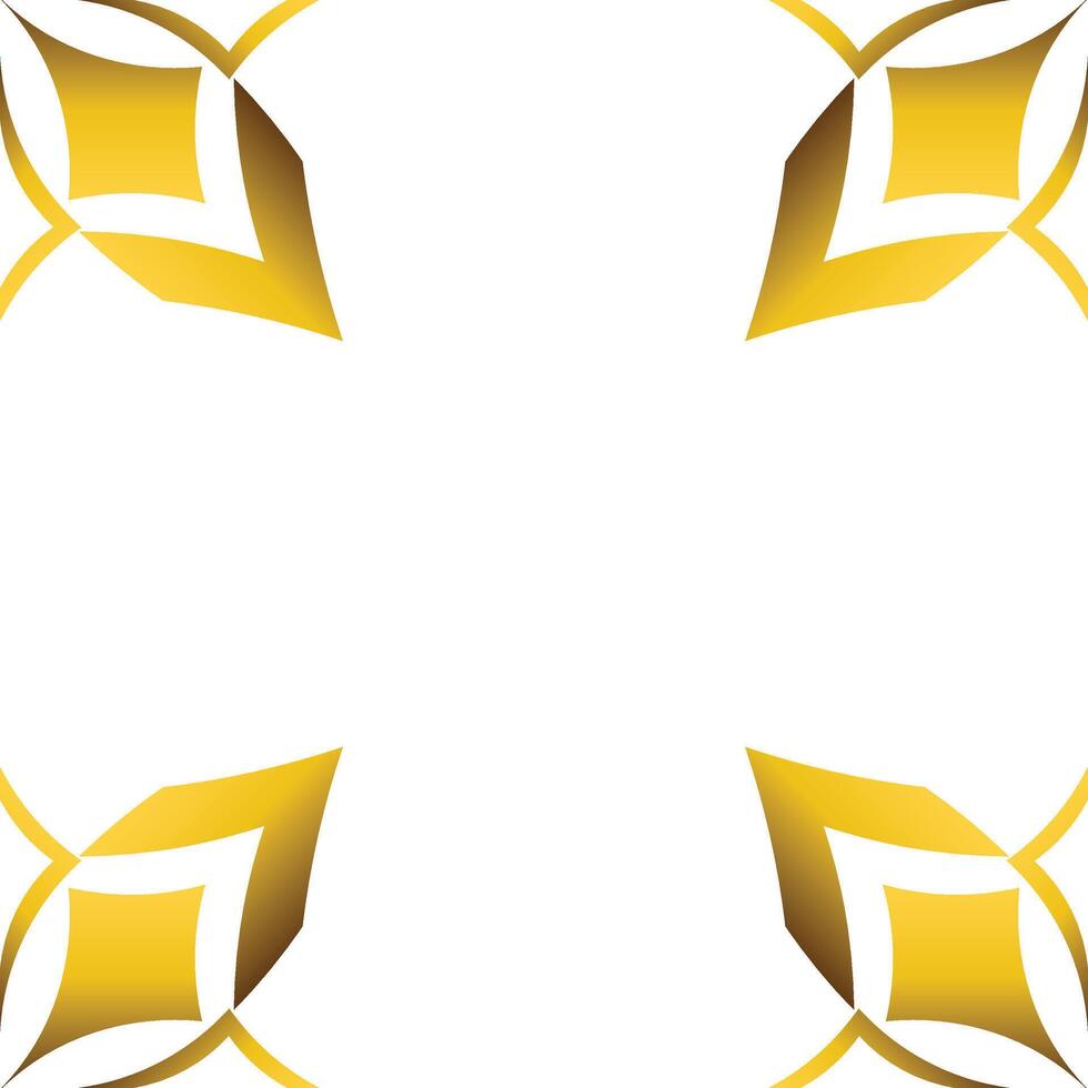 golden geometry frame design vector