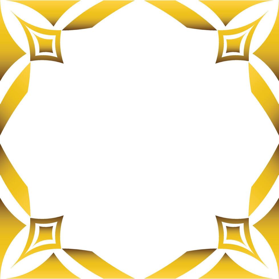 golden geometry frame design vector