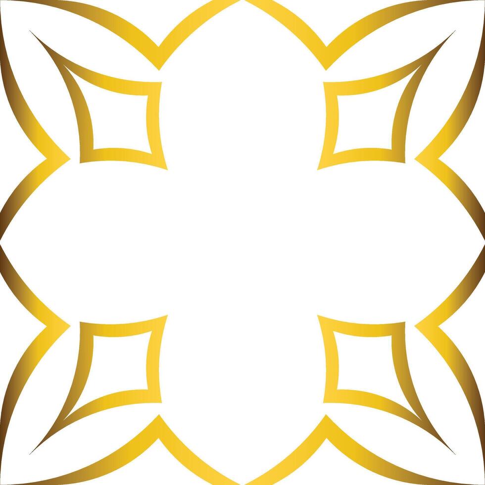 golden geometry frame design vector