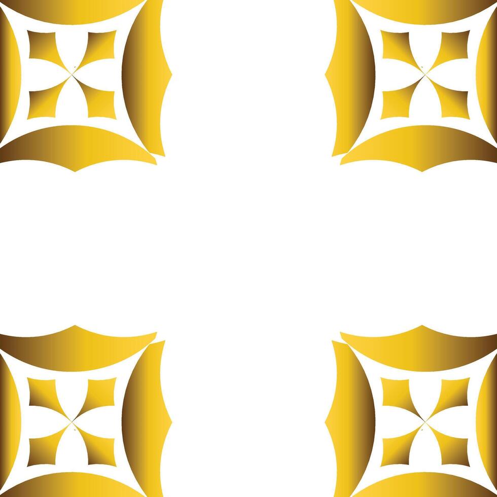 golden geometry frame design vector