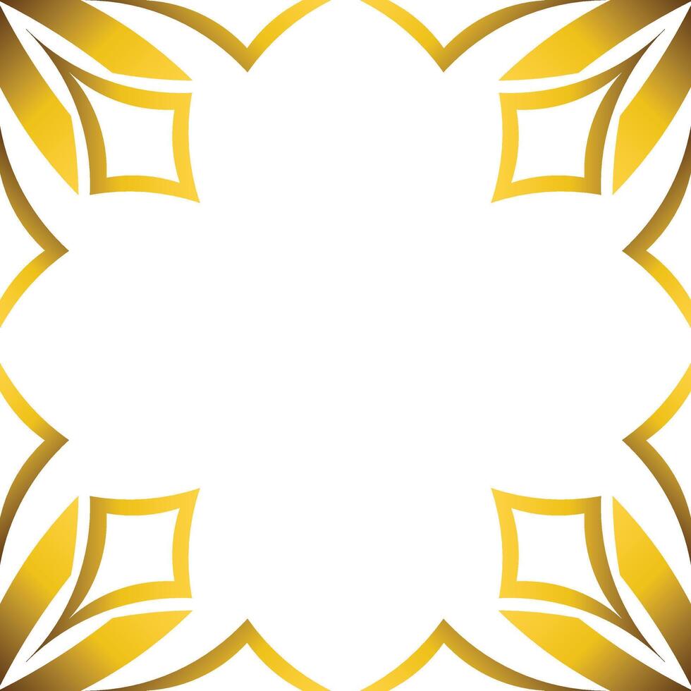 golden geometry frame design vector