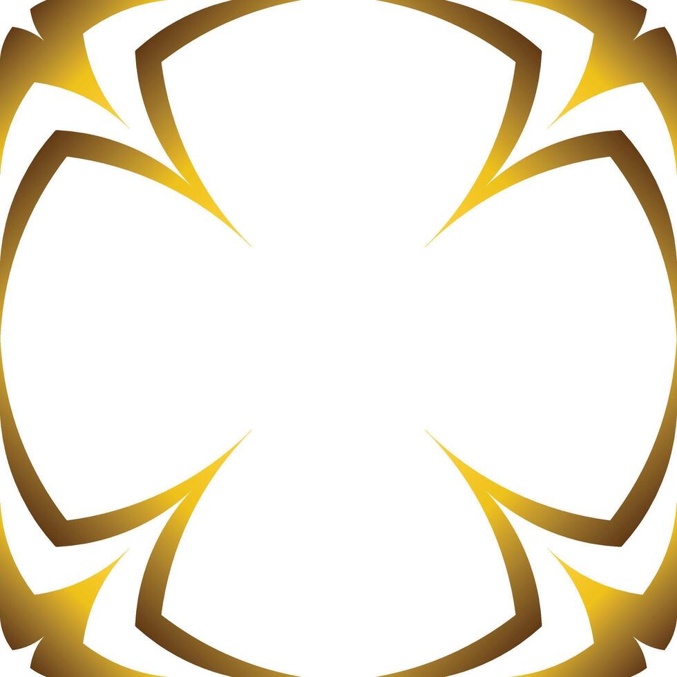 golden geometry frame design vector