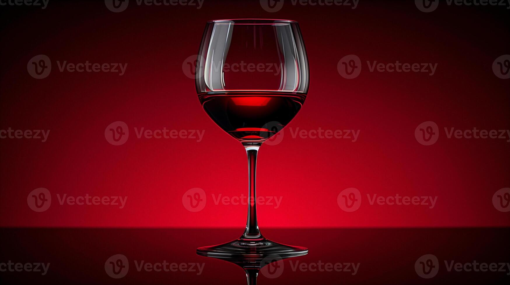 Elegant red wine in a transparent glass with a red background. Perfect for themes of celebration, luxury dining, and romantic evenings. photo