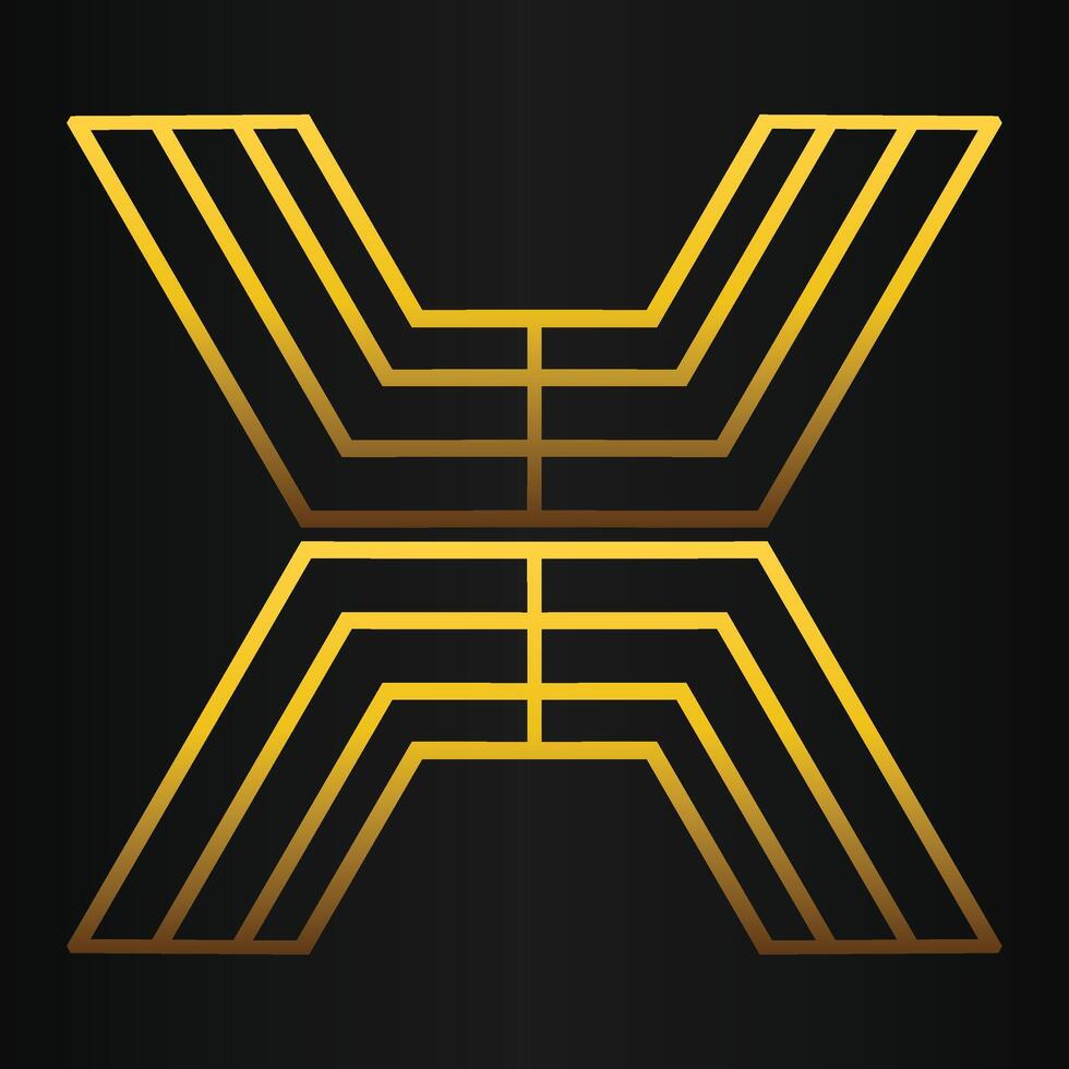golden geometry design on black background vector