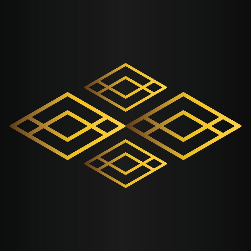 golden geometry design on black background vector