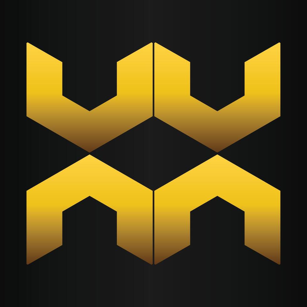 golden geometry design on black background vector
