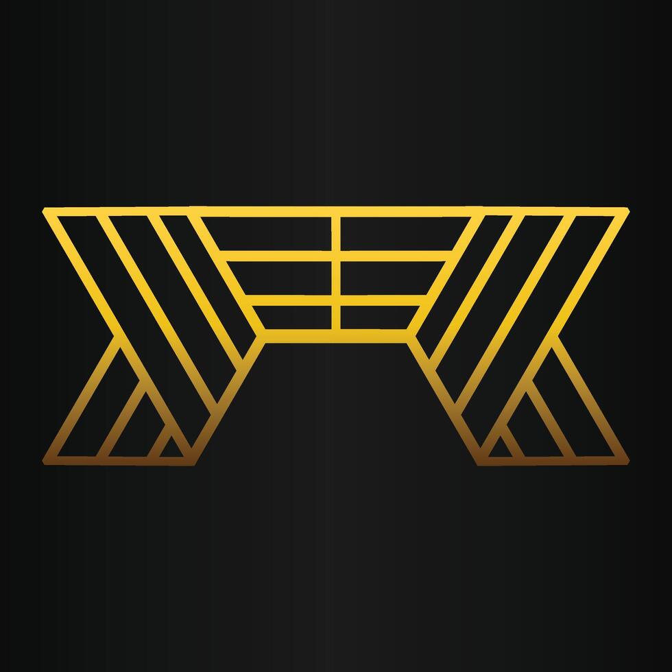 golden geometry design on black background vector