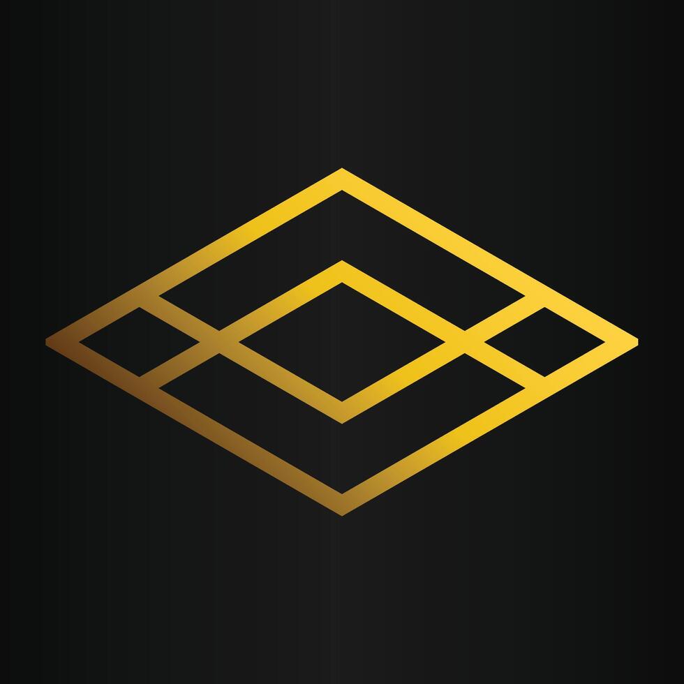 golden geometry design on black background vector