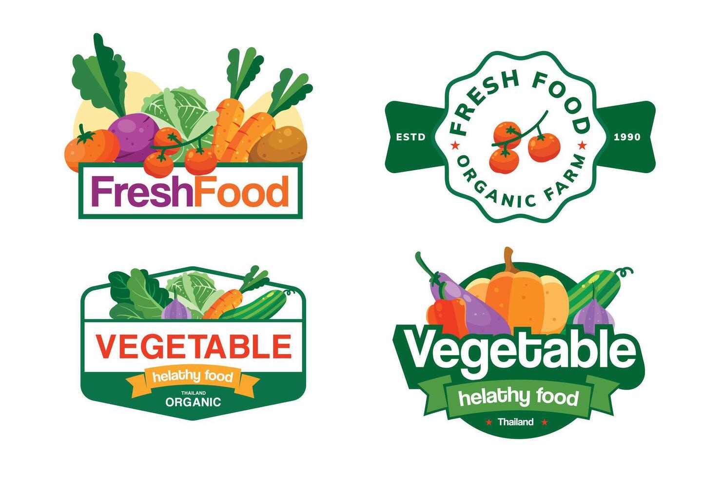 vegetable logo design vector