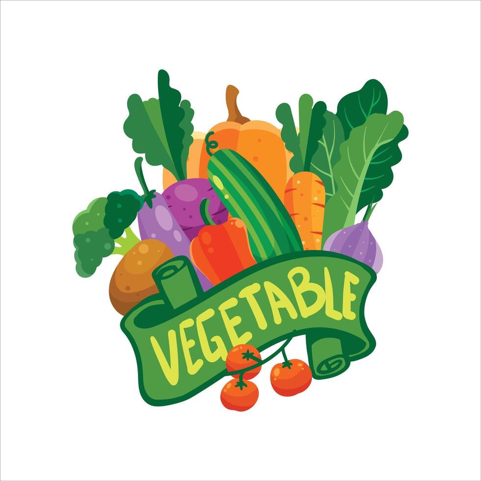 vegetable logo design vector