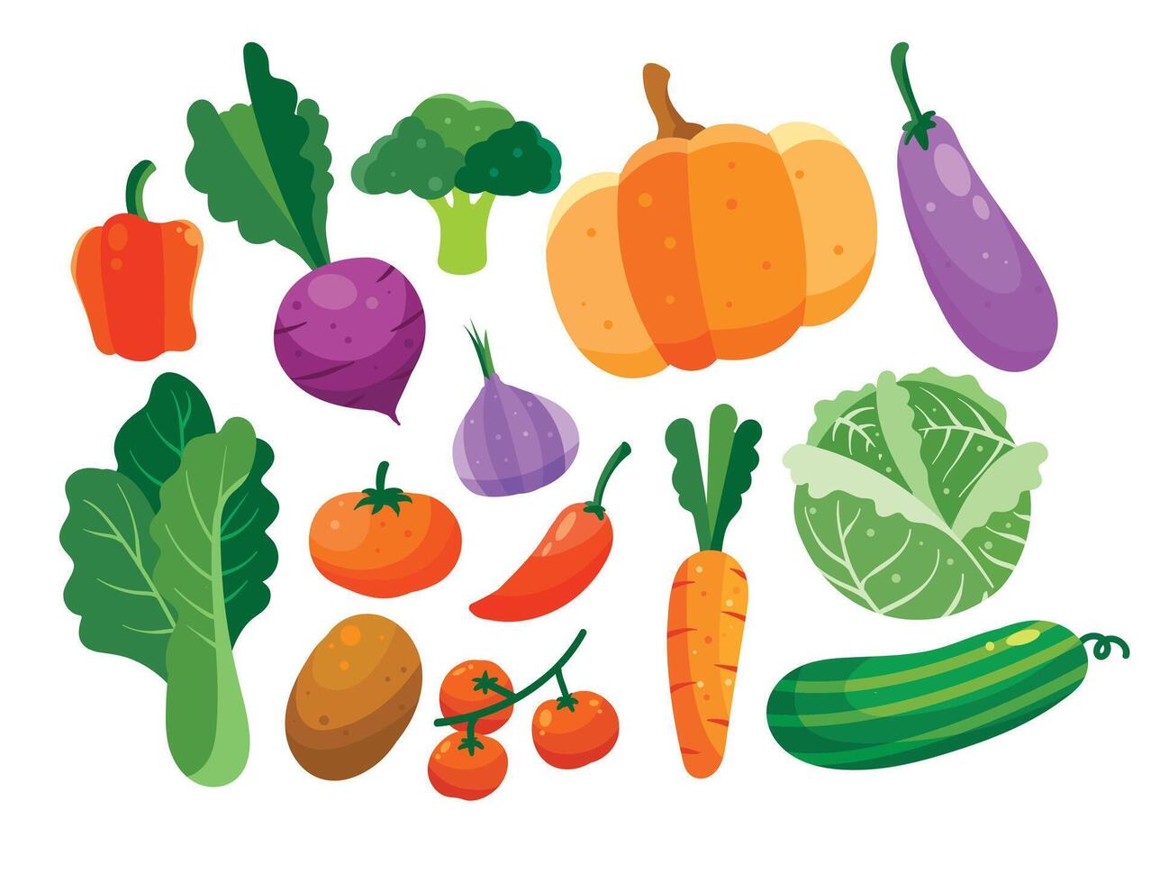 vegetable element set design vector