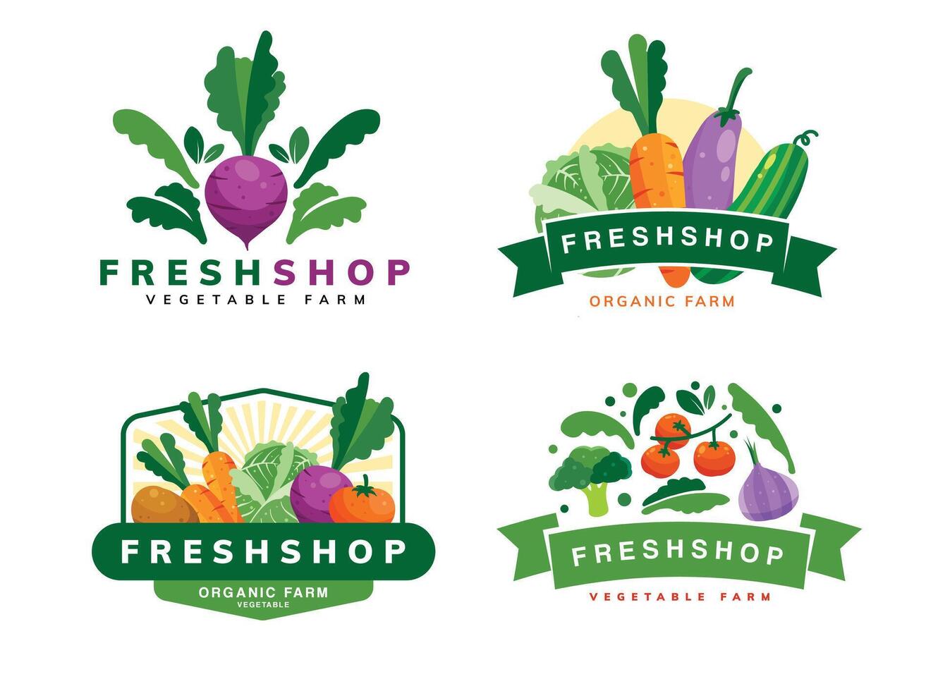 vegetable logo design vector