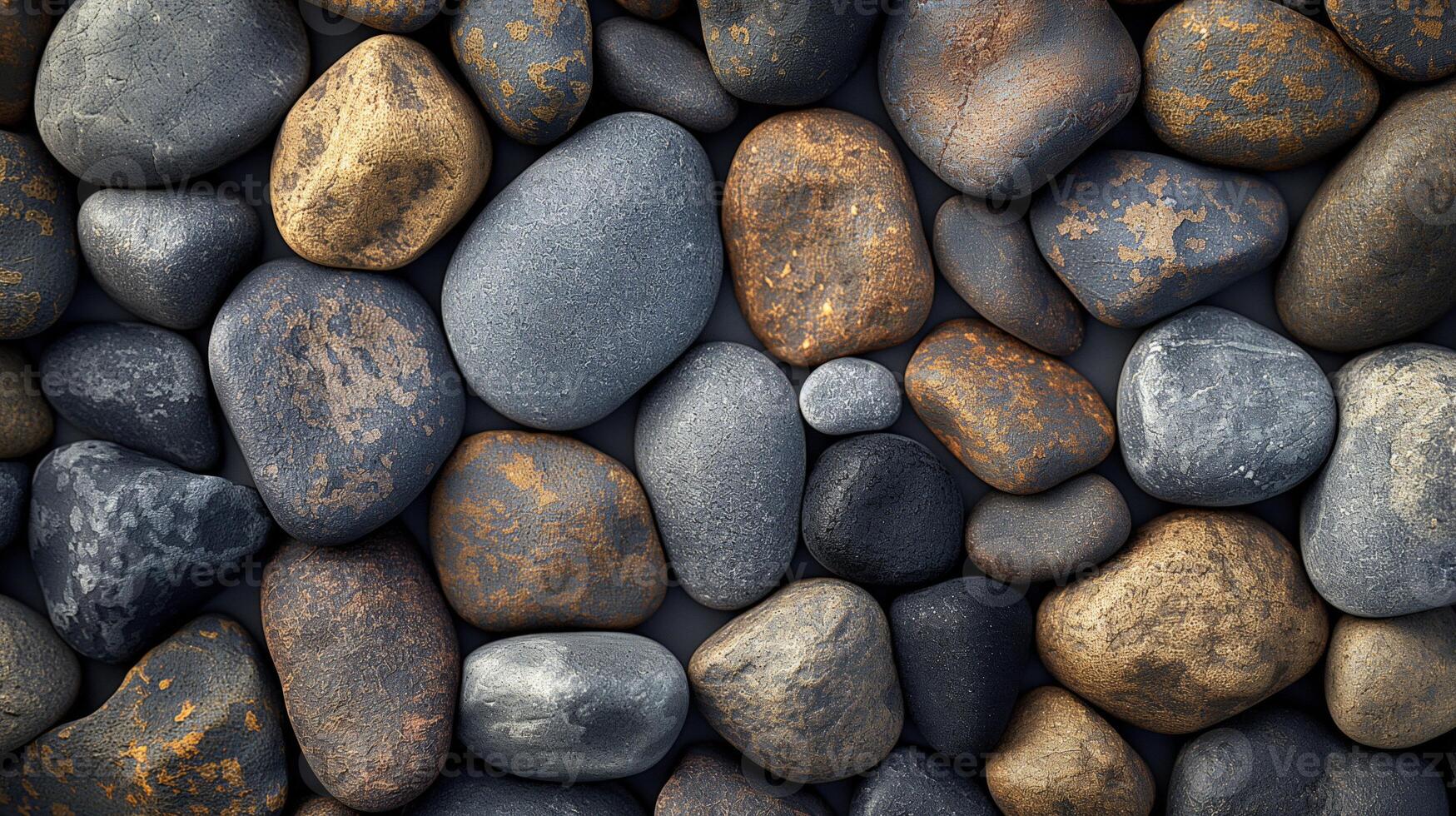 Rustic River Rocks Background, Natural Pebbles Texture, Smooth Stones, Earthy Tones and Subtle Colors, Perfect for Nature-Themed Designs, Spa Decor, Zen Gardens, and Calm Wallpapers photo