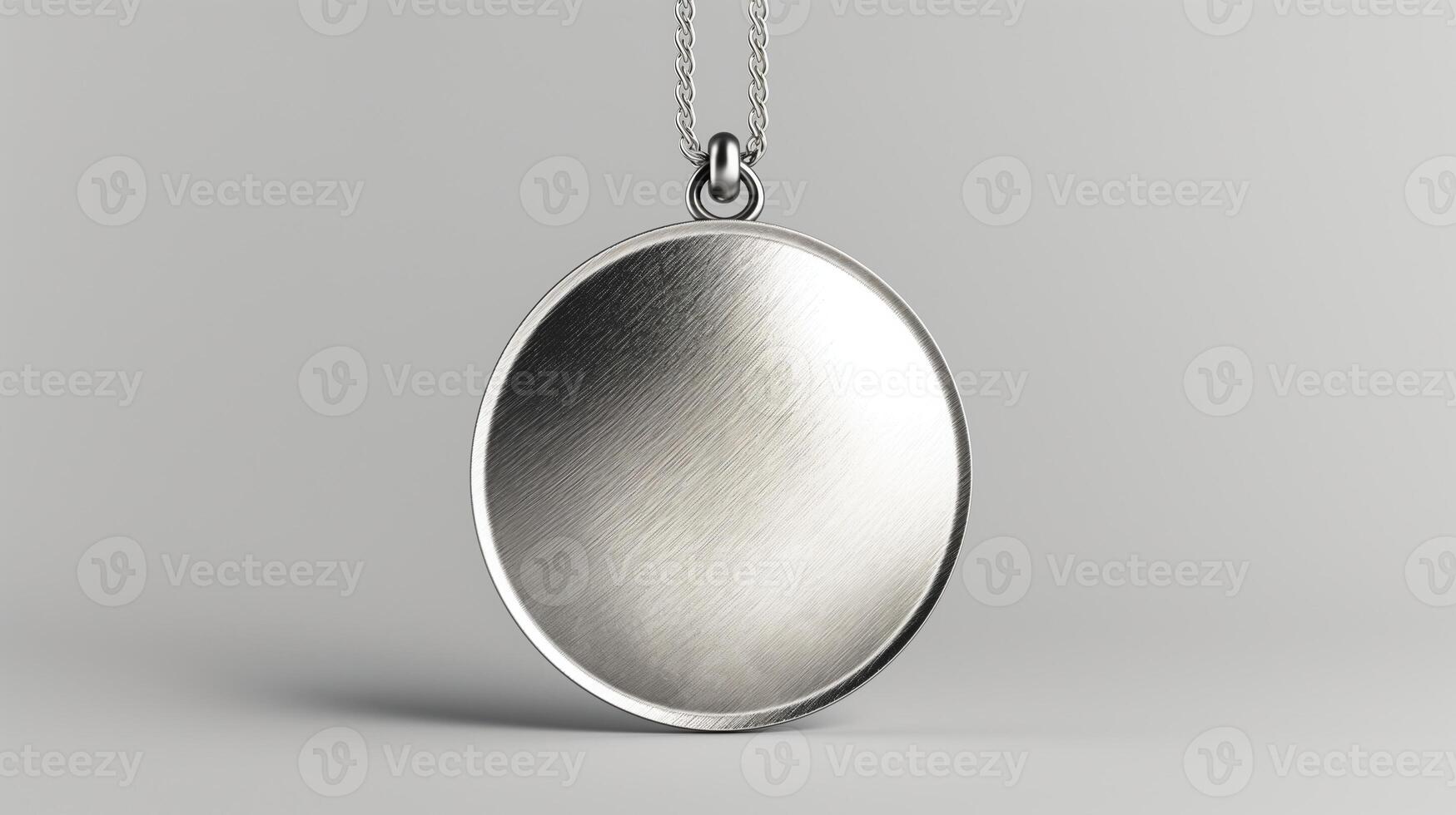 Elegant Silver Necklace Pendant on Gray Background with Subtle Texture, Perfect for Jewelry Design, Fashion, and Hauliday Gift Ideas, Modern, Minimalist, High-Resolution Stock Image photo