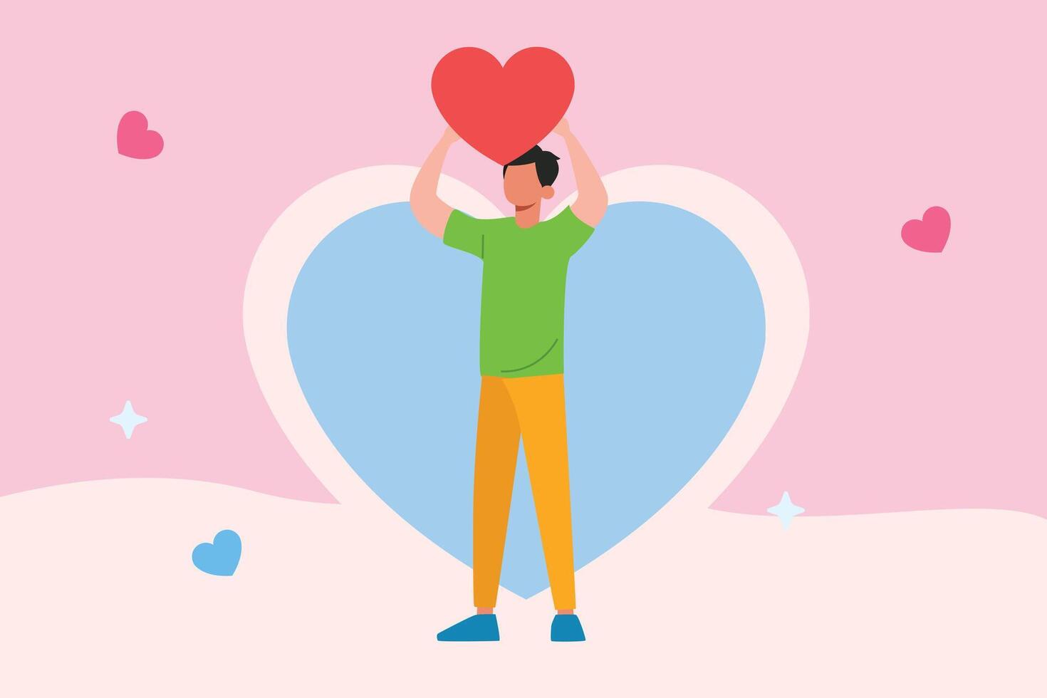 All about love concept. Colored flat illustration isolated. vector