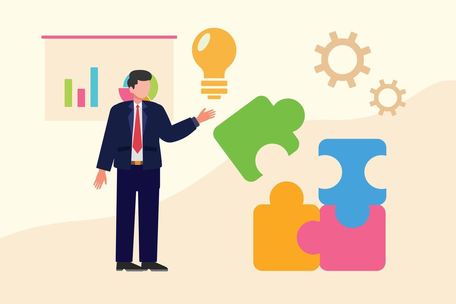 Skill and Training concept. Colored flat illustration isolated. vector