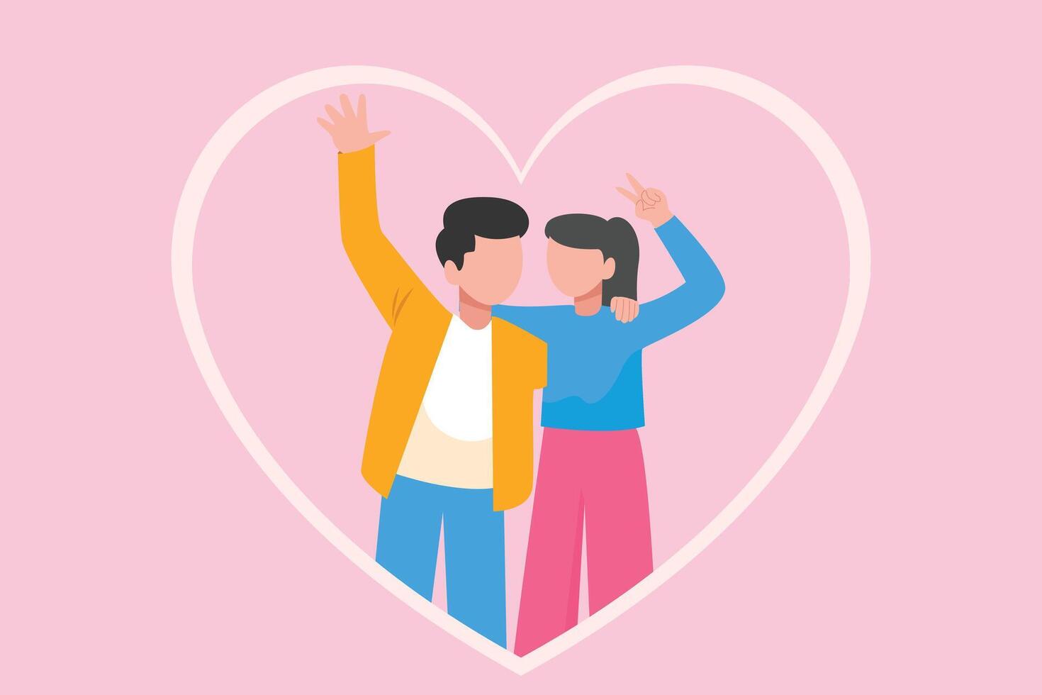 All about love concept. Colored flat illustration isolated. vector