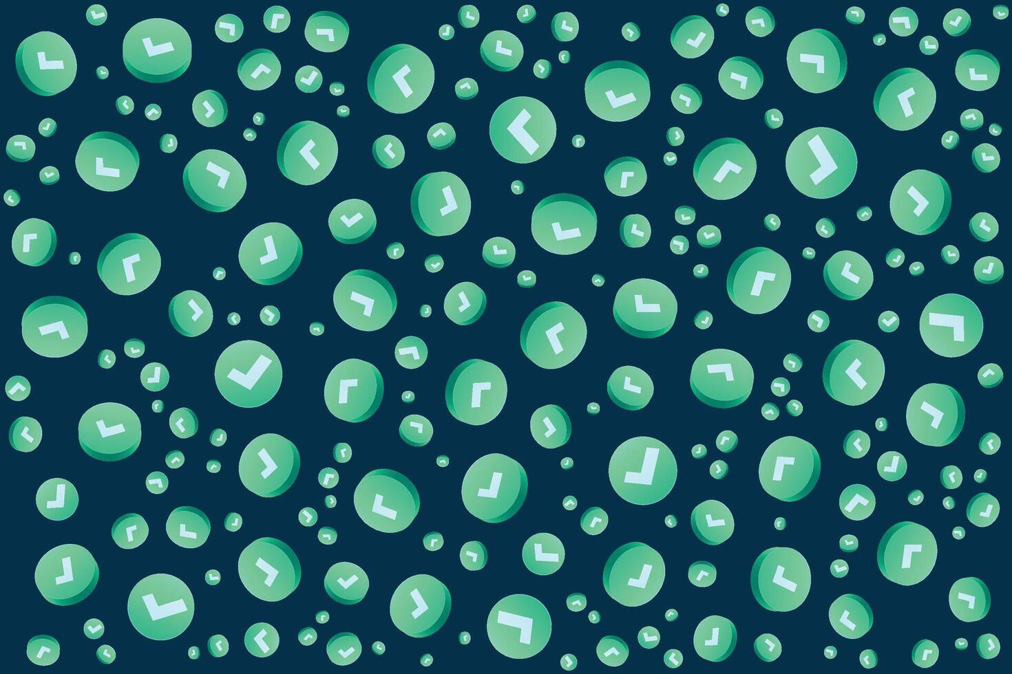 green and blue circles with a white arrow pointing to the right. vector