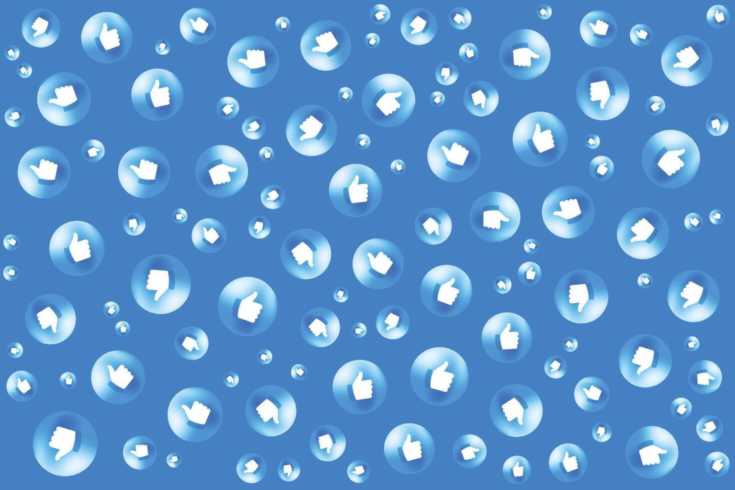Blue button hand with thumb finger up in circle Button for expressing social like emoji vector