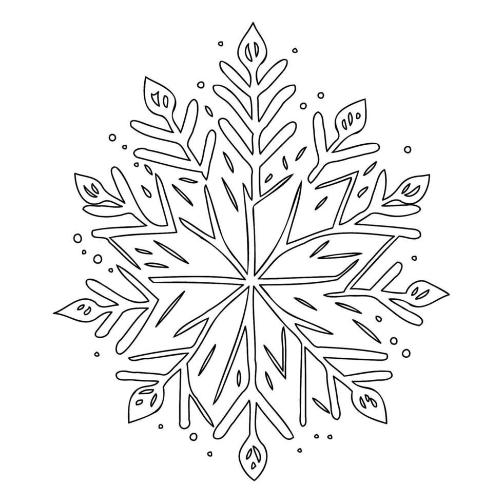 snowflake winter outline illustration sketch vector