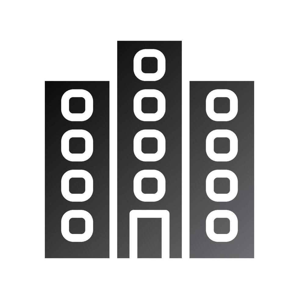 Building icon solid gradient black vector