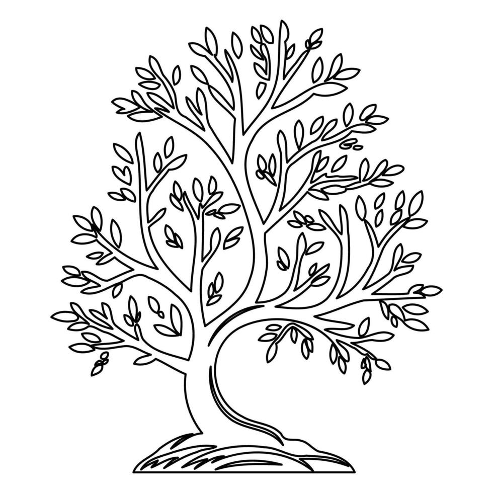 tree winter outline illustration sketch vector
