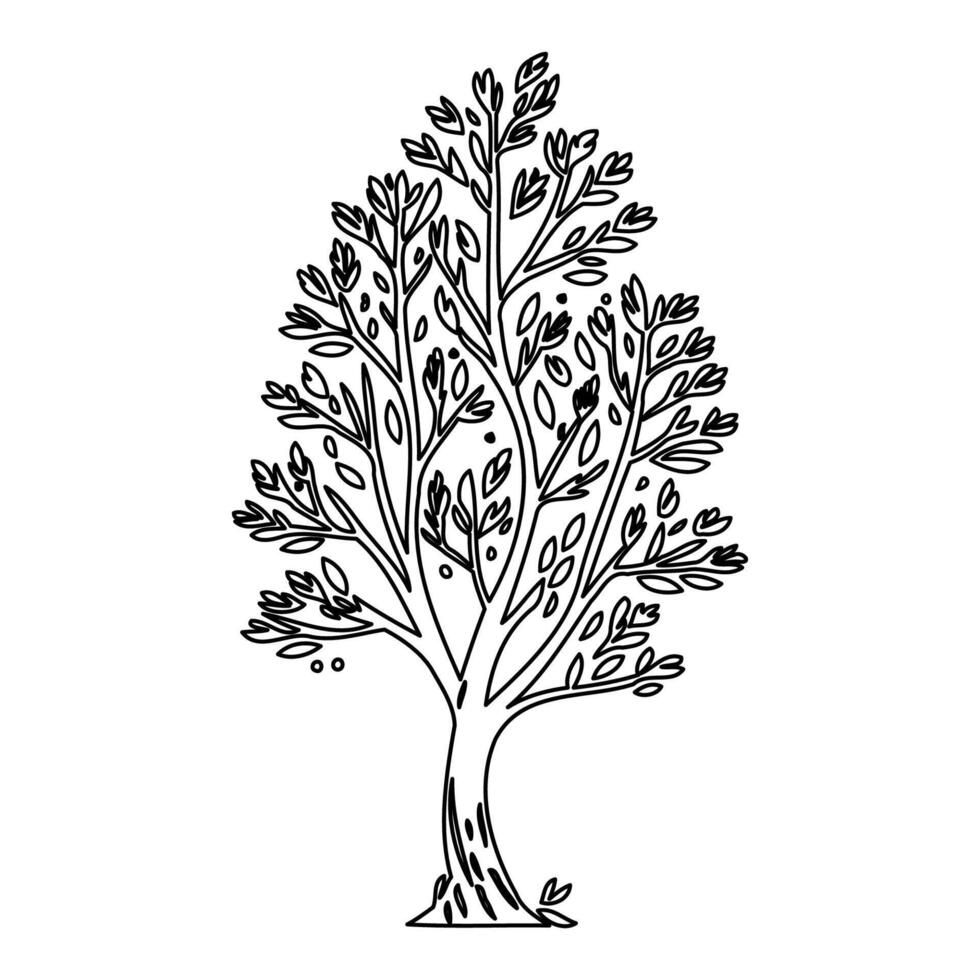 tree winter outline illustration sketch vector