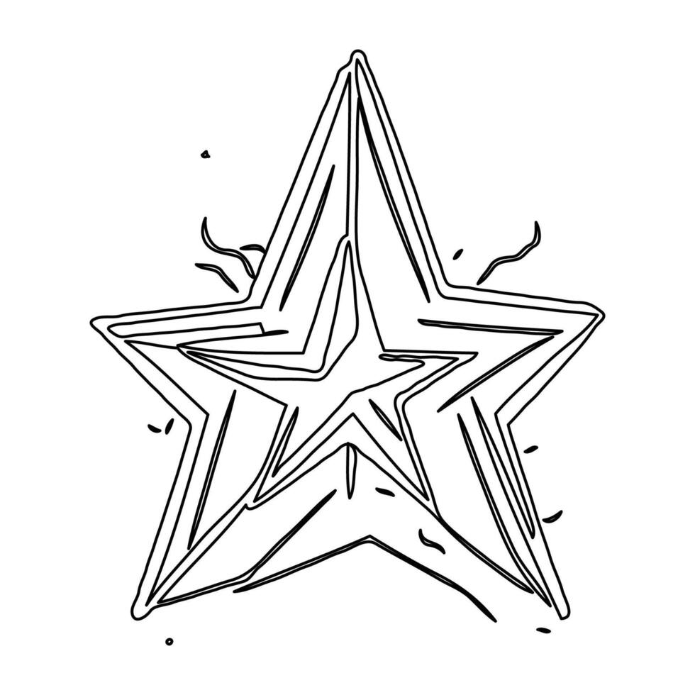 star winter outline illustration sketch vector