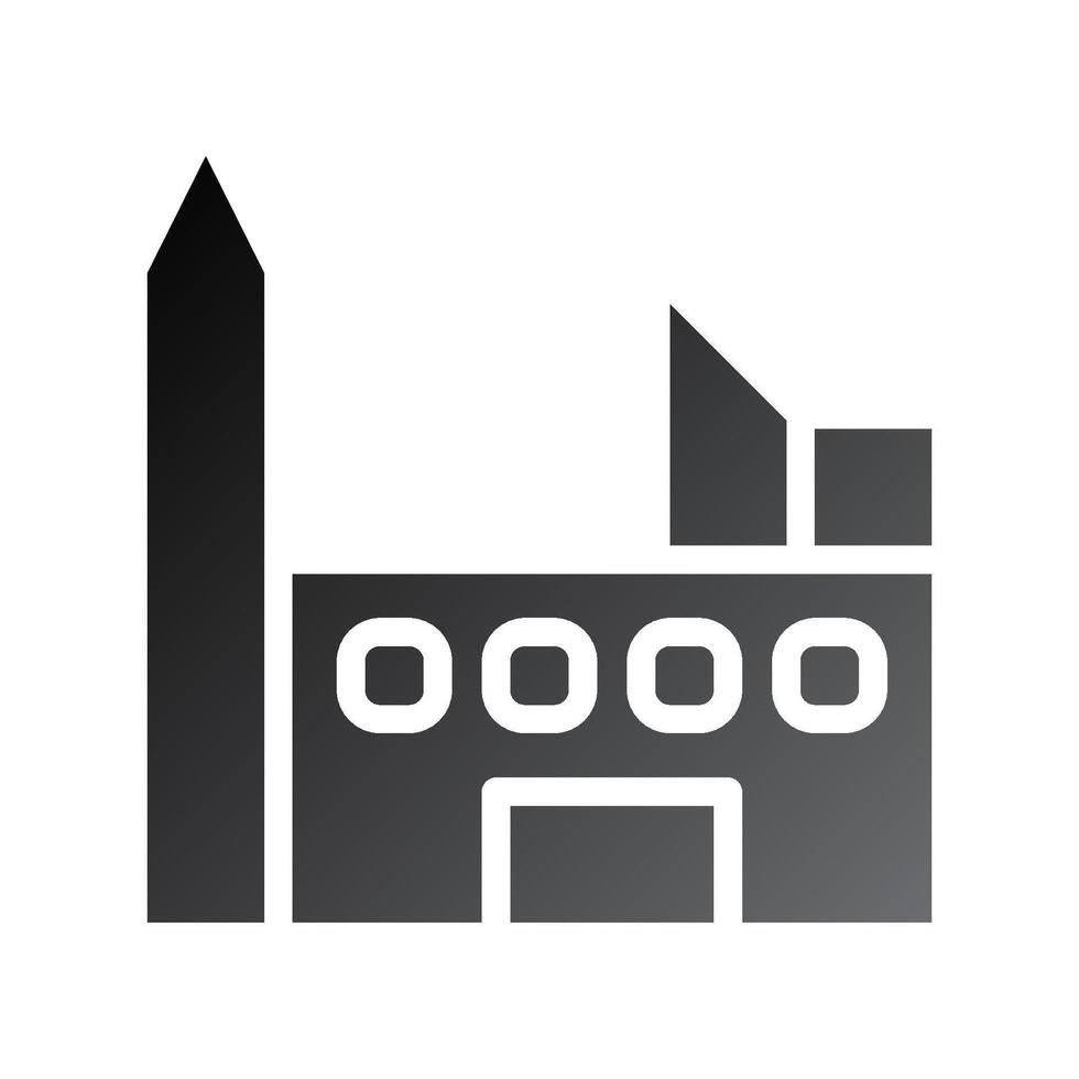 Building icon solid gradient black vector