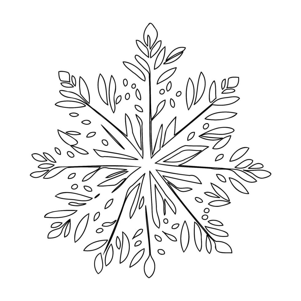 snowflake winter outline illustration sketch vector