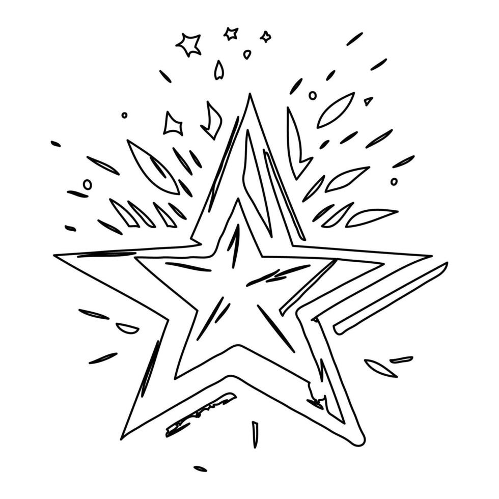 star winter outline illustration sketch vector