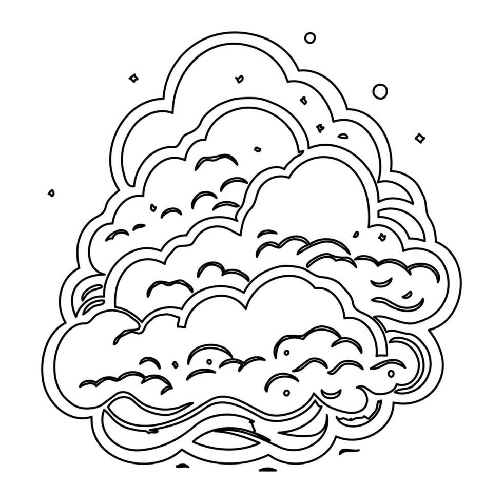 cloud winter outline illustration sketch vector