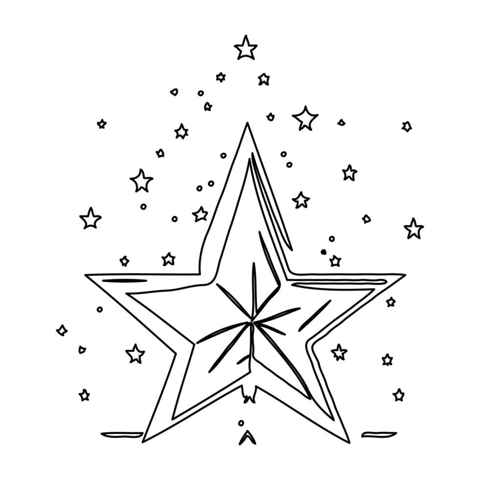 star winter outline illustration sketch vector