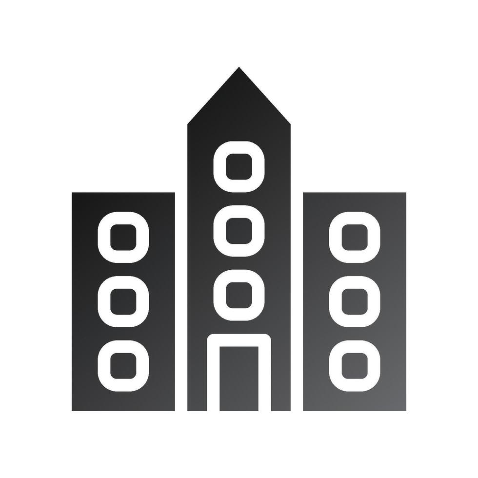 Building icon solid gradient black vector
