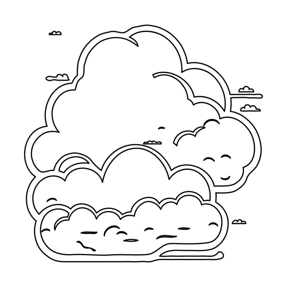 cloud winter outline illustration sketch vector