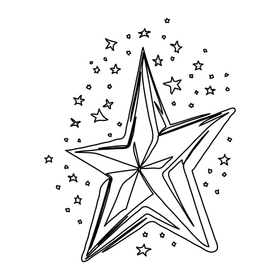 star winter outline illustration sketch vector