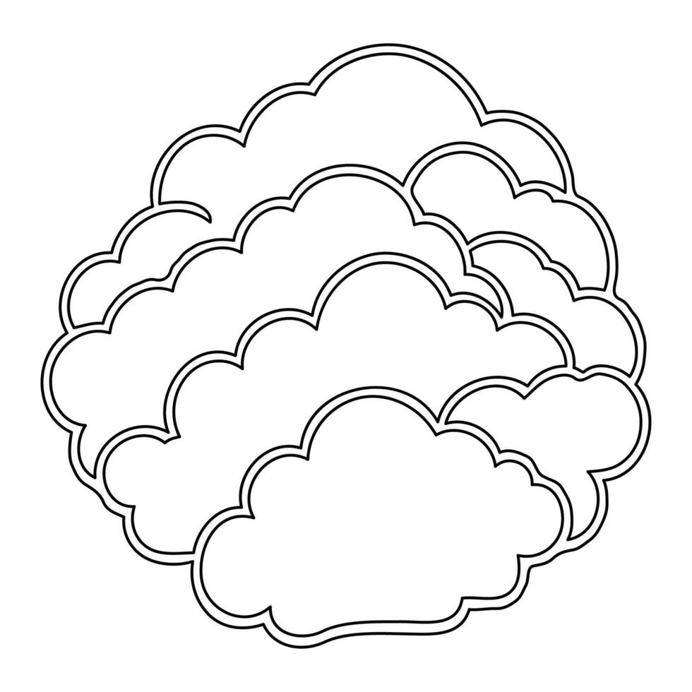 cloud winter outline illustration sketch vector