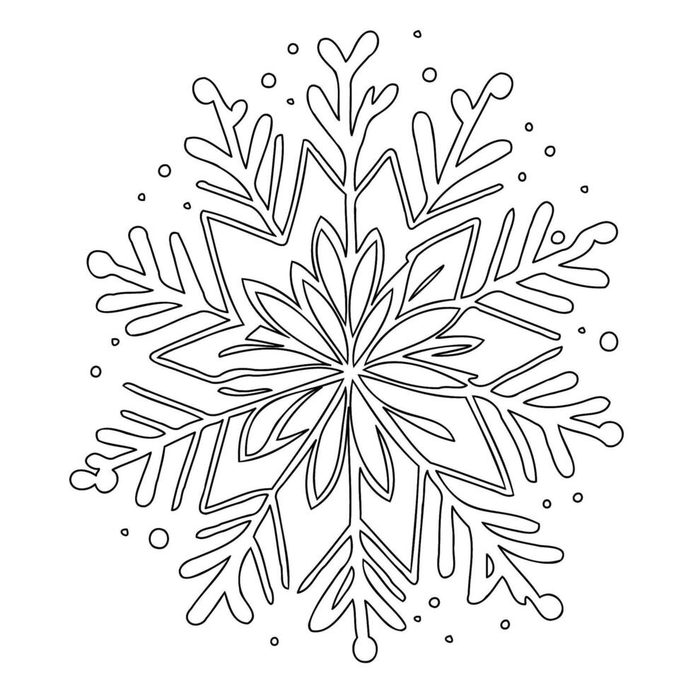 snowflake winter outline illustration sketch vector