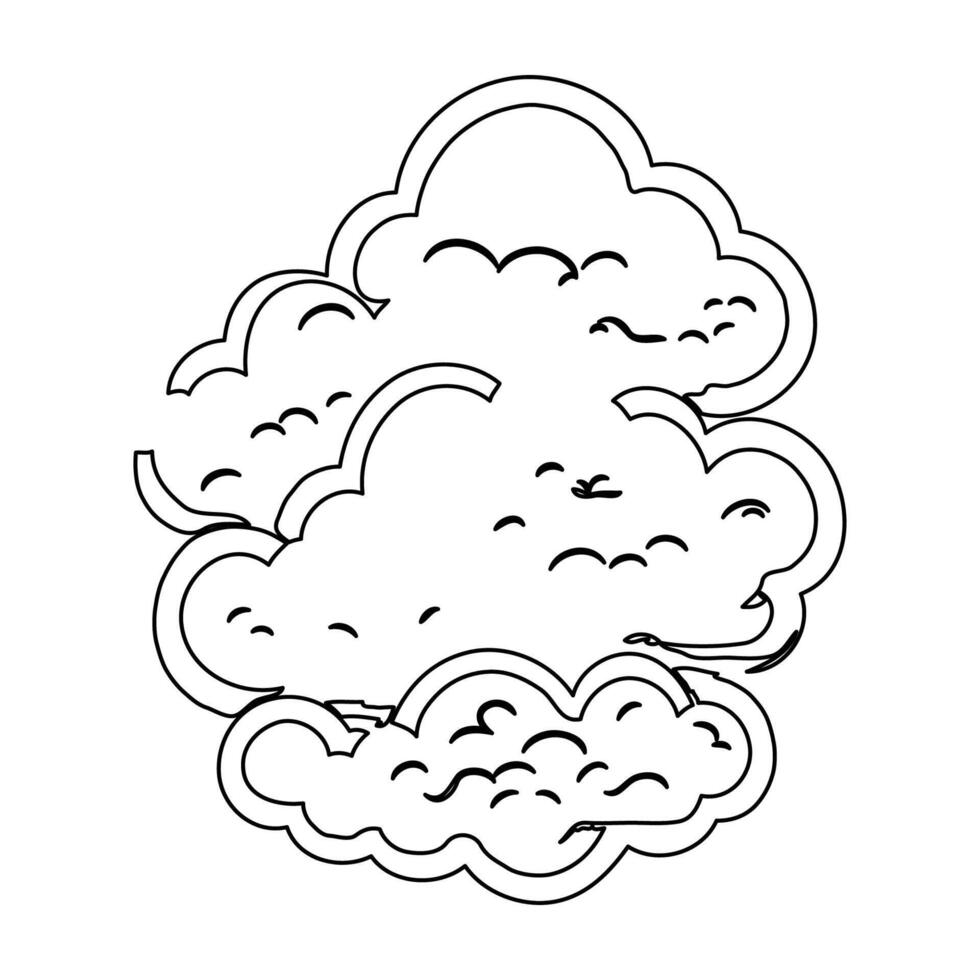 cloud winter outline illustration sketch vector