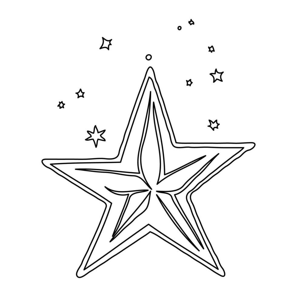 star winter outline illustration sketch vector