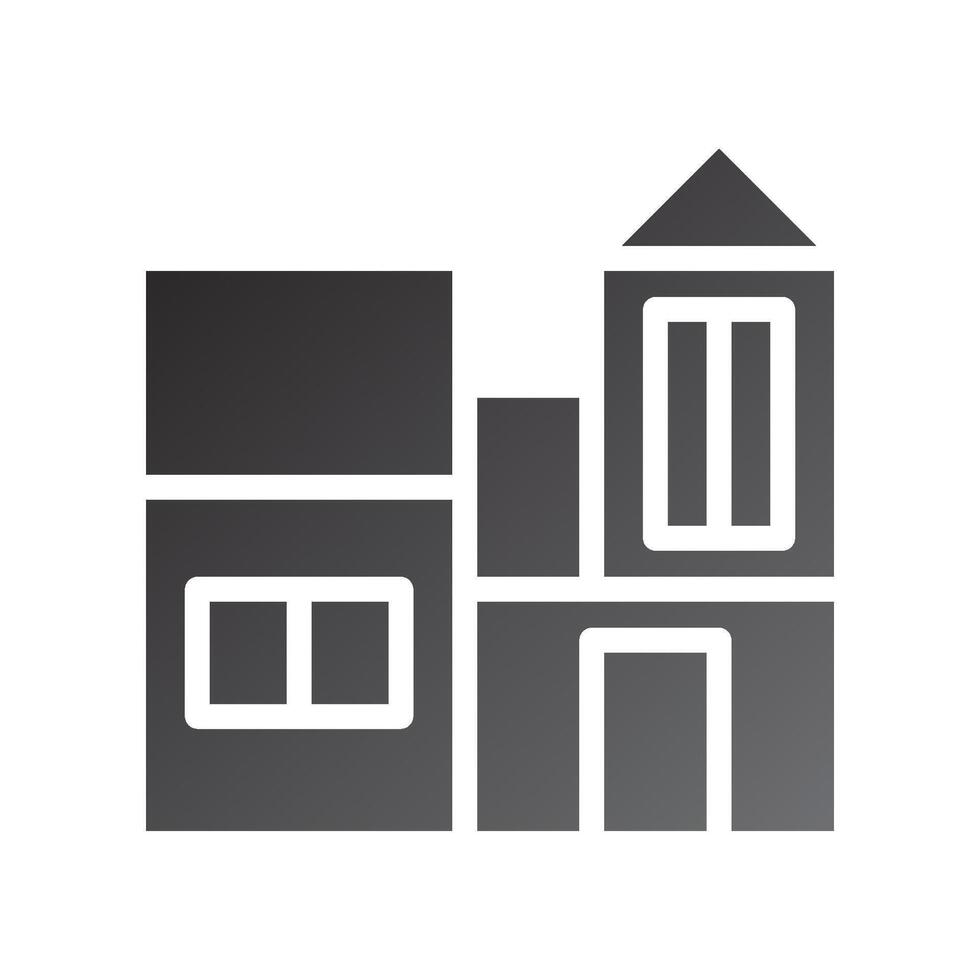 house icon gradient solid black vector